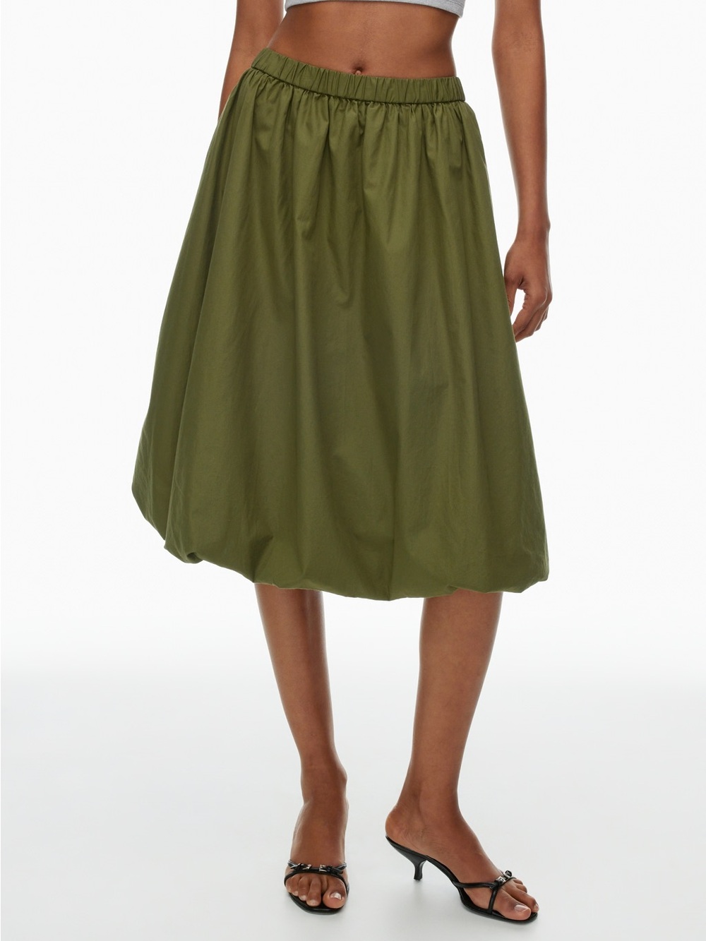 NWOT Sunday Best Olive Midi Bubble Skirt